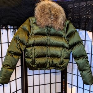 Green Puffer Vest & Jacket, Goose down.